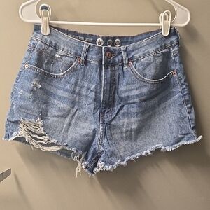 Rewash Light Blue Distressed Jean Shorts